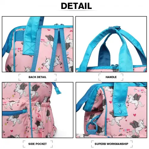 LB6896 - Miss Lulu Child's Unicorn Backpack with Pencil Case - Pink by All Mart Bristol Ltd