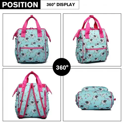 LB6896 - Miss Lulu Child's Unicorn Backpack with Pencil Case - Blue by All Mart Bristol Ltd