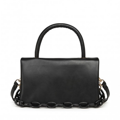 LB2122 - Miss Lulu Personality Versatile Chain Handbag Crossbody Bag - Black by All Mart Bristol Ltd