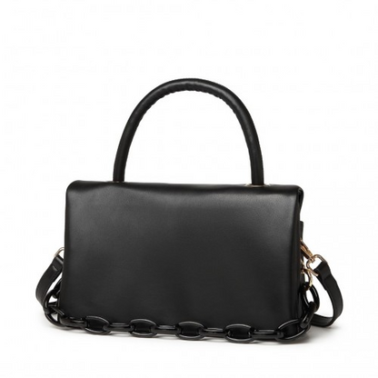 LB2122 - Miss Lulu Personality Versatile Chain Handbag Crossbody Bag - Black by All Mart Bristol Ltd