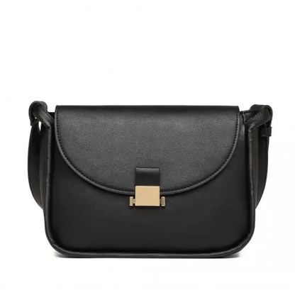 LH2109 - Miss Lulu Fashion Leather Commute Flap Small Square Bag - Black by All Mart Bristol Ltd