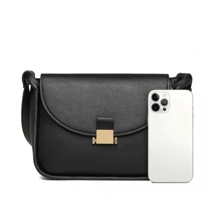 LH2109 - Miss Lulu Fashion Leather Commute Flap Small Square Bag - Black by All Mart Bristol Ltd