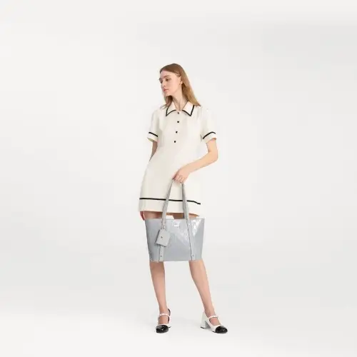 LD2217 - Miss Lulu 4 Pieces Glossy Leather Tote Bag Set - Grey by All Mart Bristol Ltd
