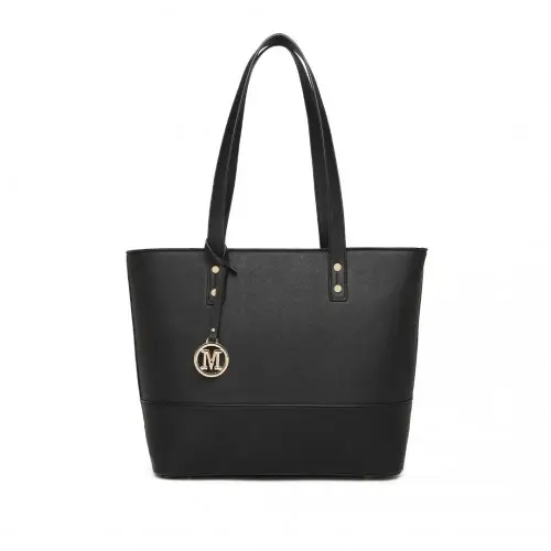 LG2023 - Miss Lulu Elegant 3-Piece Leather Look Tote Bag Set - Versatile & Chic for Every Occasion - Black by All Mart Bristol Ltd