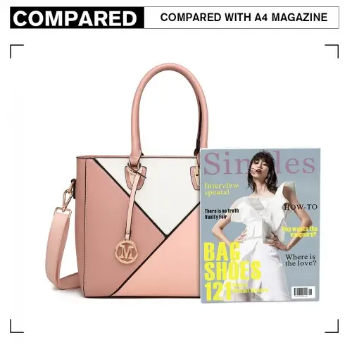 LG2013 - Miss Lulu Leather Look Geometric Ombre Handbag - Nude by All Mart Bristol Ltd