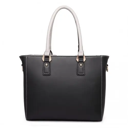 LG1641 - Miss Lulu Leather Look V-Shape Shoulder Handbag - Grey by All Mart Bristol Ltd