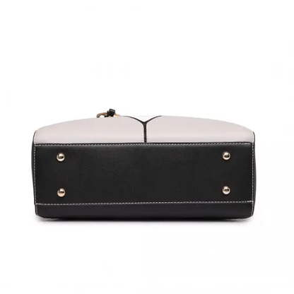 LG1641 - Miss Lulu Leather Look V-Shape Shoulder Handbag - Grey by All Mart Bristol Ltd