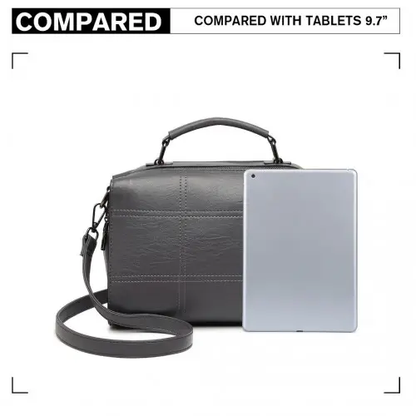 LH2067 - Miss Lulu Multi-Compartment Cross-Body Handbag - Grey by All Mart Bristol Ltd