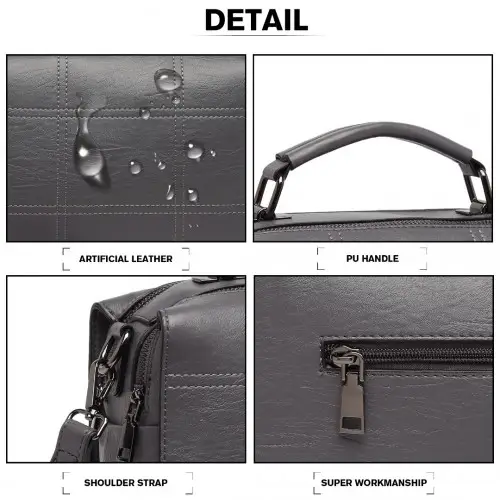 LH2067 - Miss Lulu Multi-Compartment Cross-Body Handbag - Grey by All Mart Bristol Ltd