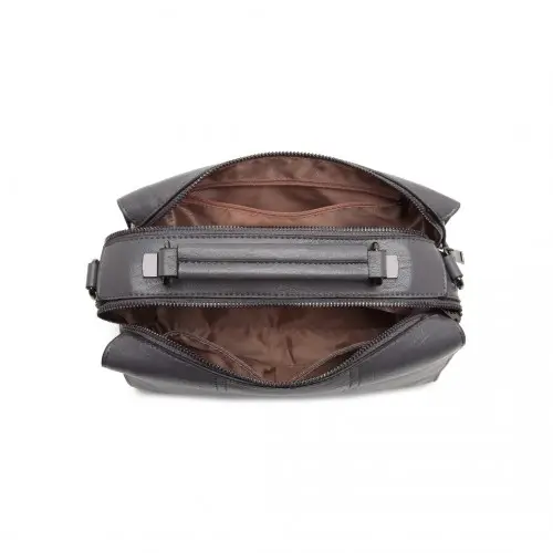 LH2067 - Miss Lulu Multi-Compartment Cross-Body Handbag - Grey by All Mart Bristol Ltd