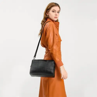 LH2067 - Miss Lulu Multi-Compartment Cross-Body Handbag - Grey by All Mart Bristol Ltd
