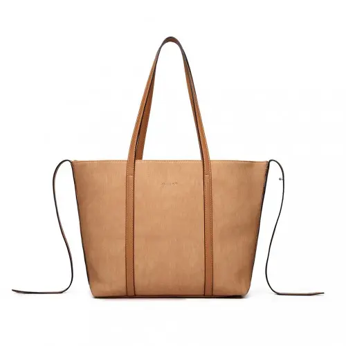 LG1922 - MISS LULU LEATHER LOOK TWO WAY TOTE SHOULDER BAG - KHAKI by All Mart Bristol Ltd