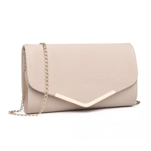 LH1756 - Miss Lulu Leather Look Envelope Clutch Bag - Pink by All Mart Bristol Ltd