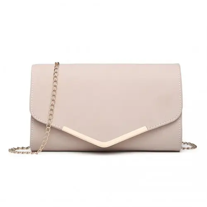 LH1756 - Miss Lulu Leather Look Envelope Clutch Bag - Pink by All Mart Bristol Ltd