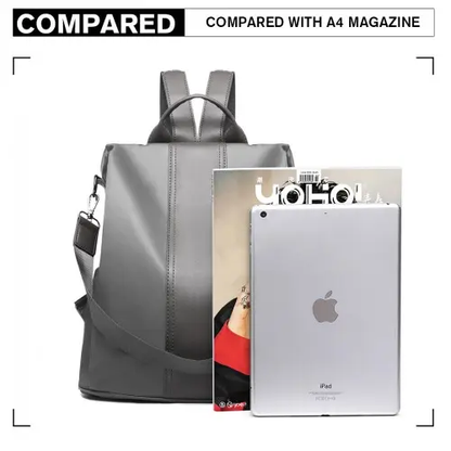 LG1903 - Miss Lulu Two Way Backpack Shoulder Bag with Pom Pom Pendant - Grey by All Mart Bristol Ltd