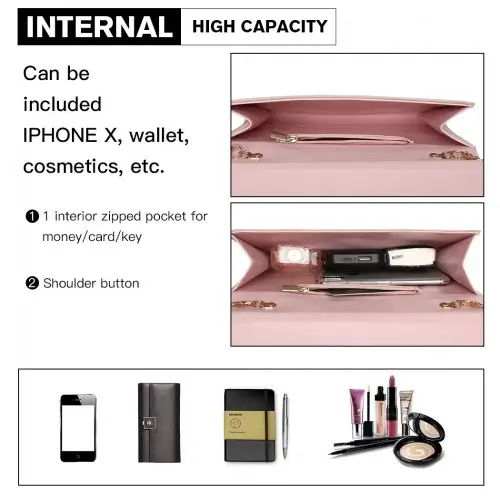 LP1963 - MISS LULU CHEVRON ENVELOPE CLUTCH BAG - PINK by All Mart Bristol Ltd