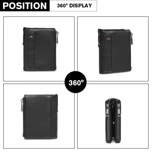 LP2021 - Miss Lulu Leather Look Wallet - Black by All Mart Bristol Ltd