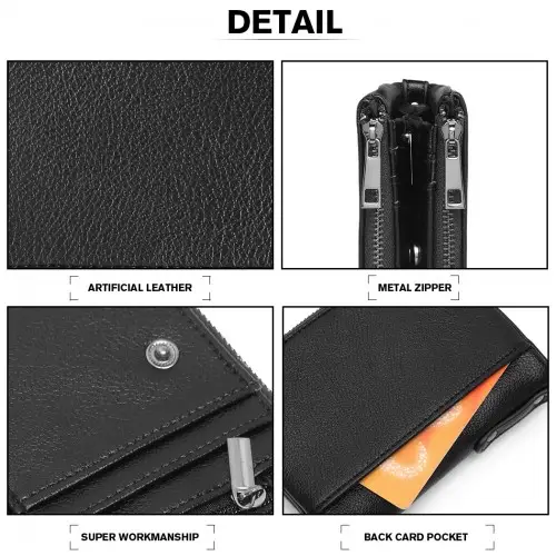 LP2021 - Miss Lulu Leather Look Wallet - Black by All Mart Bristol Ltd