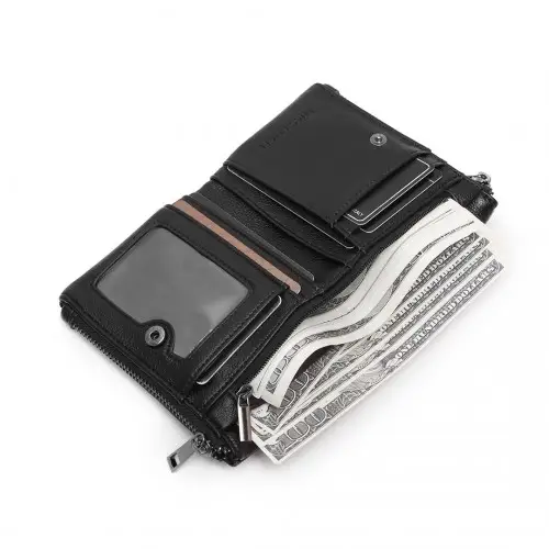 LP2021 - Miss Lulu Leather Look Wallet - Black by All Mart Bristol Ltd