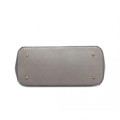 LM1642-1 - Miss Lulu Faux Leather Adjustable Handle Tote Bag - Grey by All Mart Bristol Ltd