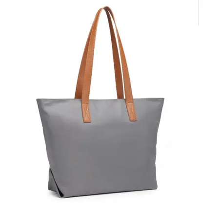 LH2240 - Miss Lulu Casual Waterproof Shopping Tote Bag - Grey by All Mart Bristol Ltd