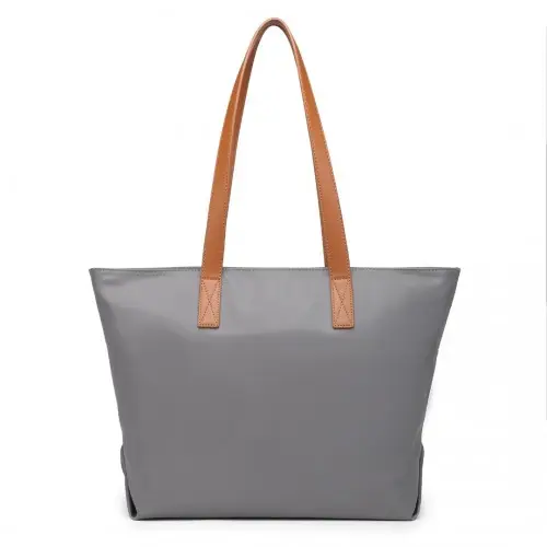 LH2240 - Miss Lulu Casual Waterproof Shopping Tote Bag - Grey by All Mart Bristol Ltd