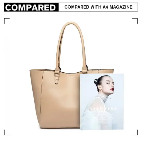LH6895 - Miss Lulu Textured Leather Look 2 Piece Tote and Shoulder Bag Set - Apricot by All Mart Bristol Ltd