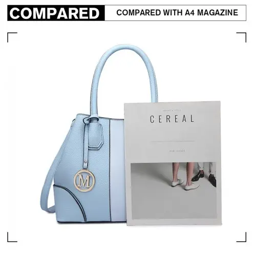 LT1822 - MISS LULU STRUCTURED PANELLED SHOULDER BAG - BLUE by All Mart Bristol Ltd