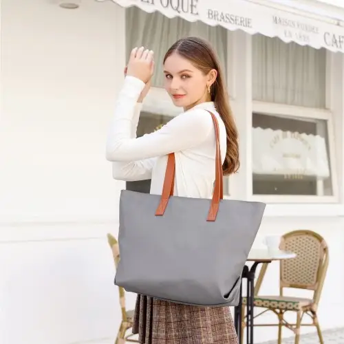 LH2240 - Miss Lulu Casual Waterproof Shopping Tote Bag - Black by All Mart Bristol Ltd