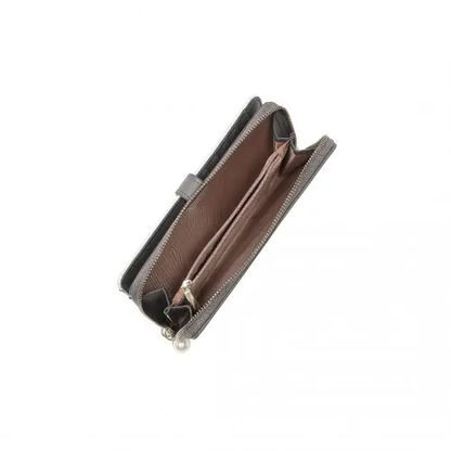 LP2215 - Miss Lulu Mixed Colour Women's Leather Look Clutch Purse - Grey by All Mart Bristol Ltd