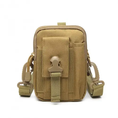 S2053 - Kono Casual Small Canvas Cross Body Bag - Khaki by All Mart Bristol Ltd