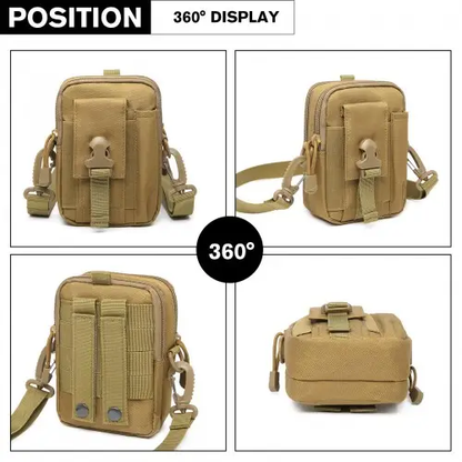 S2053 - Kono Casual Small Canvas Cross Body Bag - Khaki by All Mart Bristol Ltd