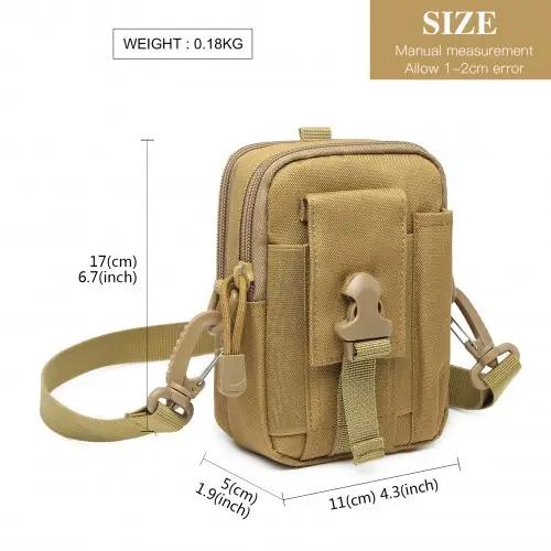 S2053 - Kono Casual Small Canvas Cross Body Bag - Khaki by All Mart Bristol Ltd