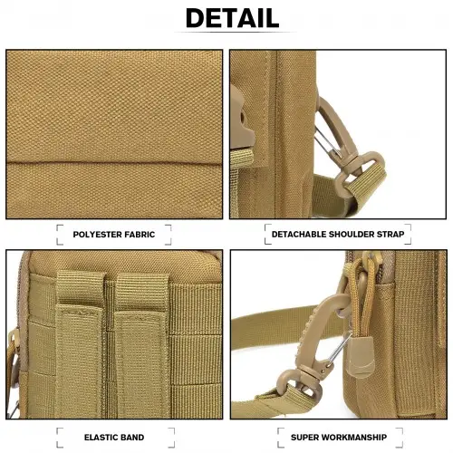 S2053 - Kono Casual Small Canvas Cross Body Bag - Khaki by All Mart Bristol Ltd