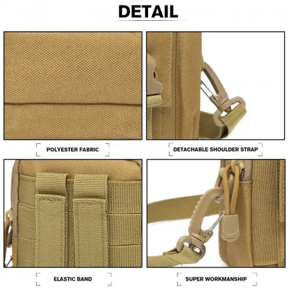S2053 - Kono Casual Small Canvas Cross Body Bag - Khaki by All Mart Bristol Ltd