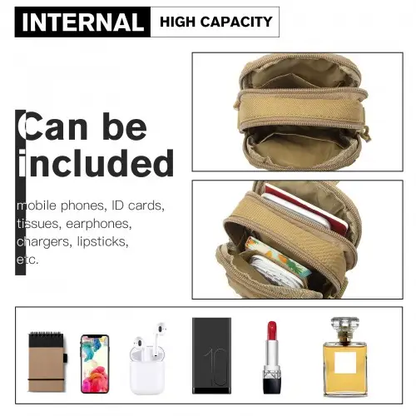S2053 - Kono Casual Small Canvas Cross Body Bag - Khaki by All Mart Bristol Ltd
