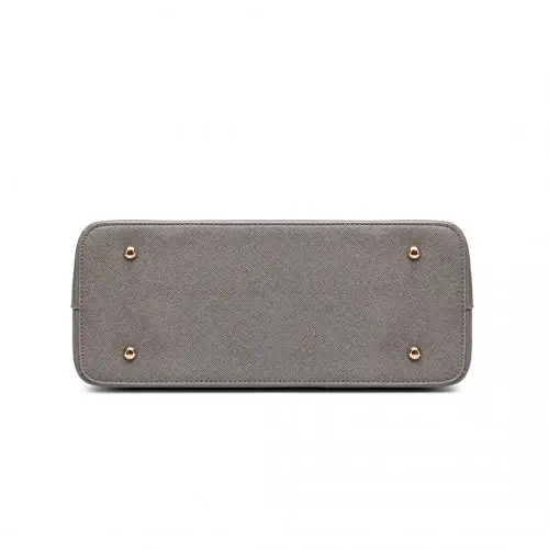 LT6648 - Miss Lulu Three Piece Tote Shoulder Bag And Clutch - Grey by All Mart Bristol Ltd