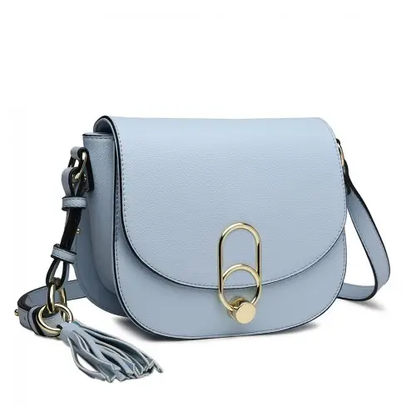 LZ1831 - MISS LULU CROSS BODY SADDLE BAG - BLUE by All Mart Bristol Ltd