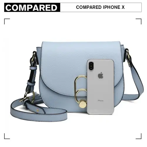 LZ1831 - MISS LULU CROSS BODY SADDLE BAG - BLUE by All Mart Bristol Ltd