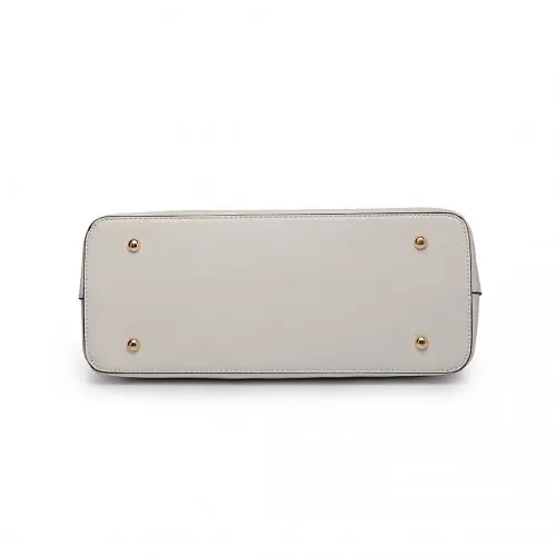 LT6648 - Miss Lulu Three Piece Tote Shoulder Bag And Clutch - White by All Mart Bristol Ltd