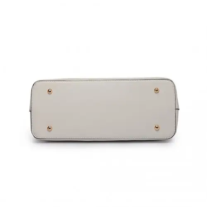 LT6648 - Miss Lulu Three Piece Tote Shoulder Bag And Clutch - White by All Mart Bristol Ltd
