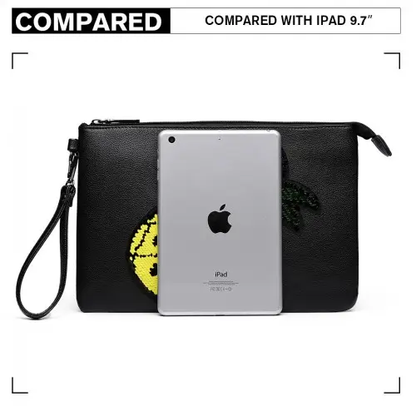 LT6822P-MISS LULU MISS LULU PU LEATHER SEQUIN PINEAPPLE CLUTCH BAG BLACK by All Mart Bristol Ltd