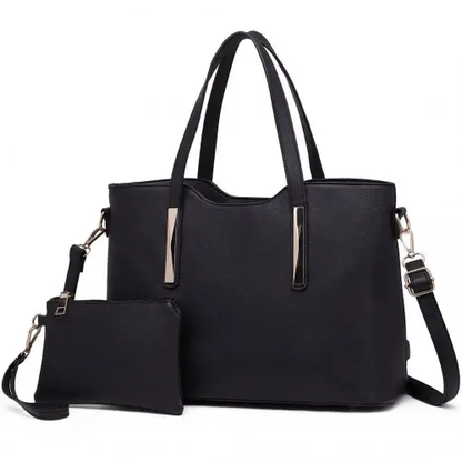 S1719 - Miss Lulu PU Leather Handbag & Purse - Black by All Mart Bristol Ltd