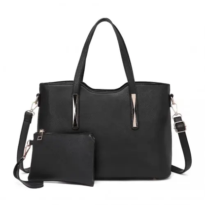 S1719 - Miss Lulu PU Leather Handbag & Purse - Black by All Mart Bristol Ltd