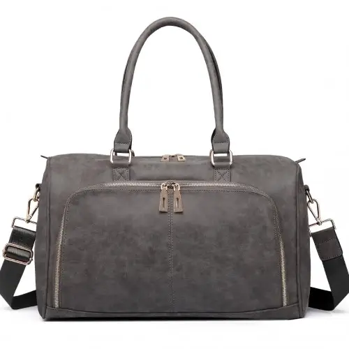 LT6638 - Miss Lulu Leather Look Maternity Changing Shoulder Bag Grey by All Mart Bristol Ltd