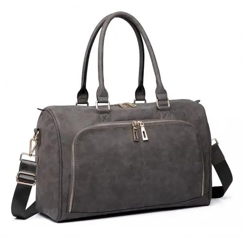 LT6638 - Miss Lulu Leather Look Maternity Changing Shoulder Bag Grey by All Mart Bristol Ltd