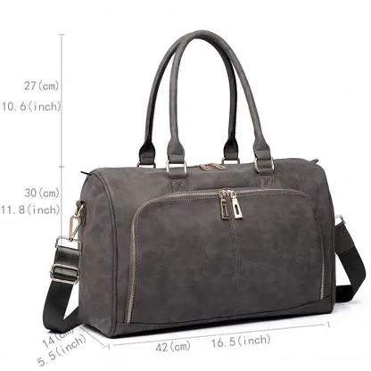 LT6638 - Miss Lulu Leather Look Maternity Changing Shoulder Bag Grey by All Mart Bristol Ltd