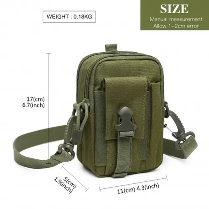 S2053 - Kono Casual Small Canvas Cross Body Bag - Green by All Mart Bristol Ltd