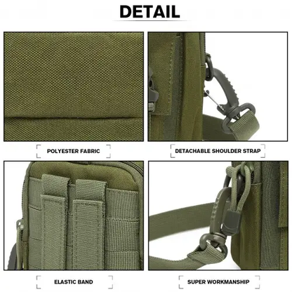 S2053 - Kono Casual Small Canvas Cross Body Bag - Green by All Mart Bristol Ltd