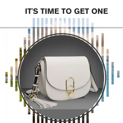 LZ1831 - MISS LULU CROSS BODY SADDLE BAG - WHITE by All Mart Bristol Ltd